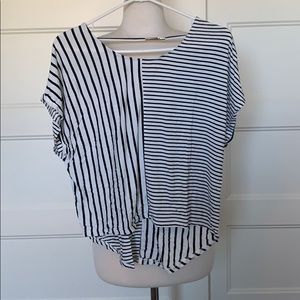 Striped Top with Open Back Detail